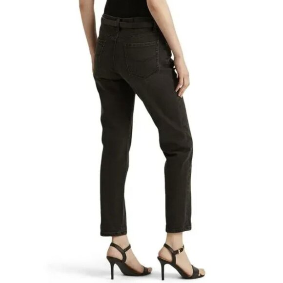 Lauren Ralph Lauren Relaxed Tapered Ankle Jeans Empire Black Wash NWT - Picture 3 of 13